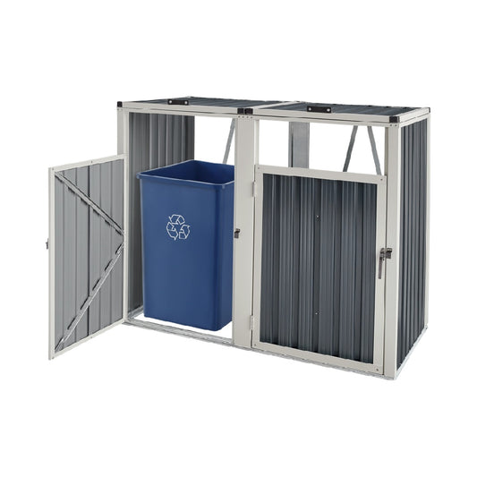 Système de rangement pour déchets en métal - extérieur - 90 x 60 x 90